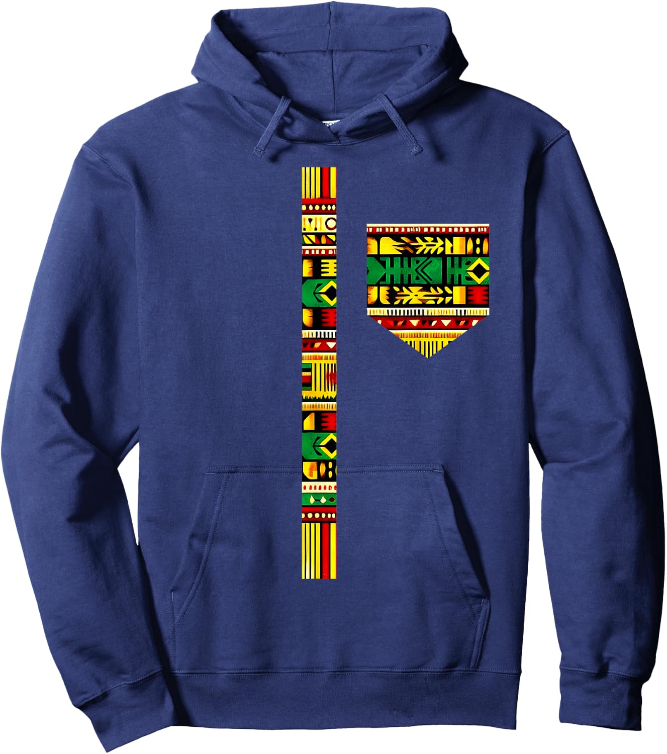 African Juneteenth Dashiki Kente Black History Month Men Boy Hoodie - Hoodie | Navy