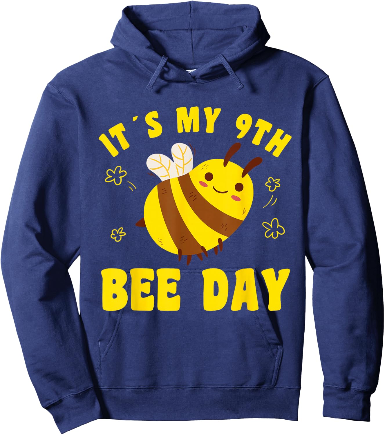 9 Year Old Happy 9th Birthday Bee Day Bee 9th Birthday Hoodie - Hoodie | Navy