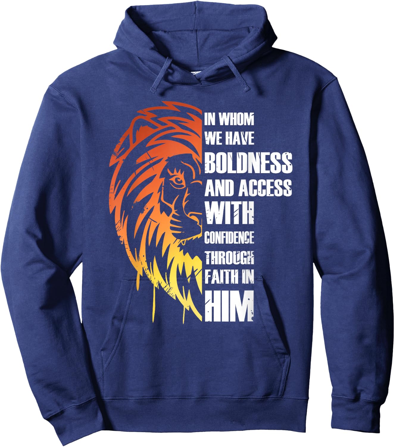 Daniel Lion's Den Lion Bible Story Courage Boldness Faith Hoodie - Hoodie | Navy