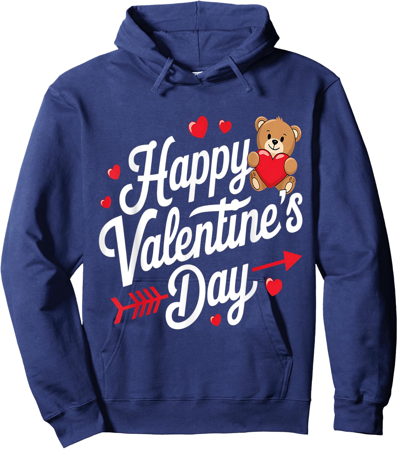 Happy Valentines Day Shirts Women Teddy Bear Cute Valentine Hoodie - Hoodie | Navy
