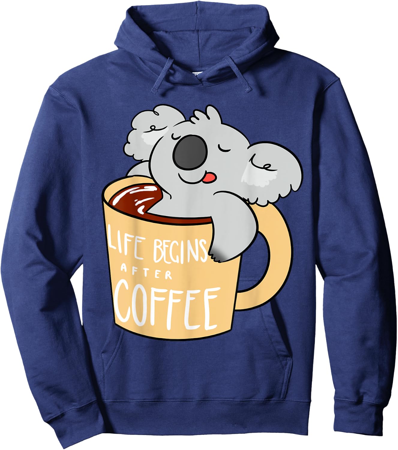 Koala Bear - Gift Koala and Coffee Lovers Hoodie - Hoodie | Navy