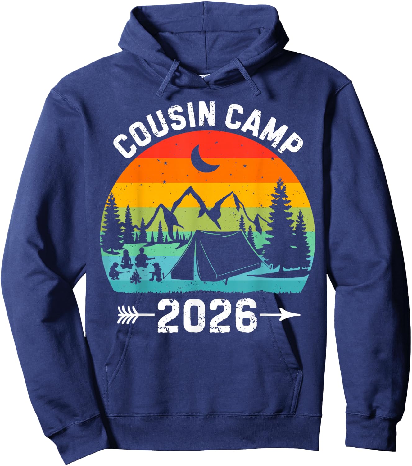 Cousin Camp 2026 Friends Camping Family Vacation Matching Hoodie - Hoodie | Navy