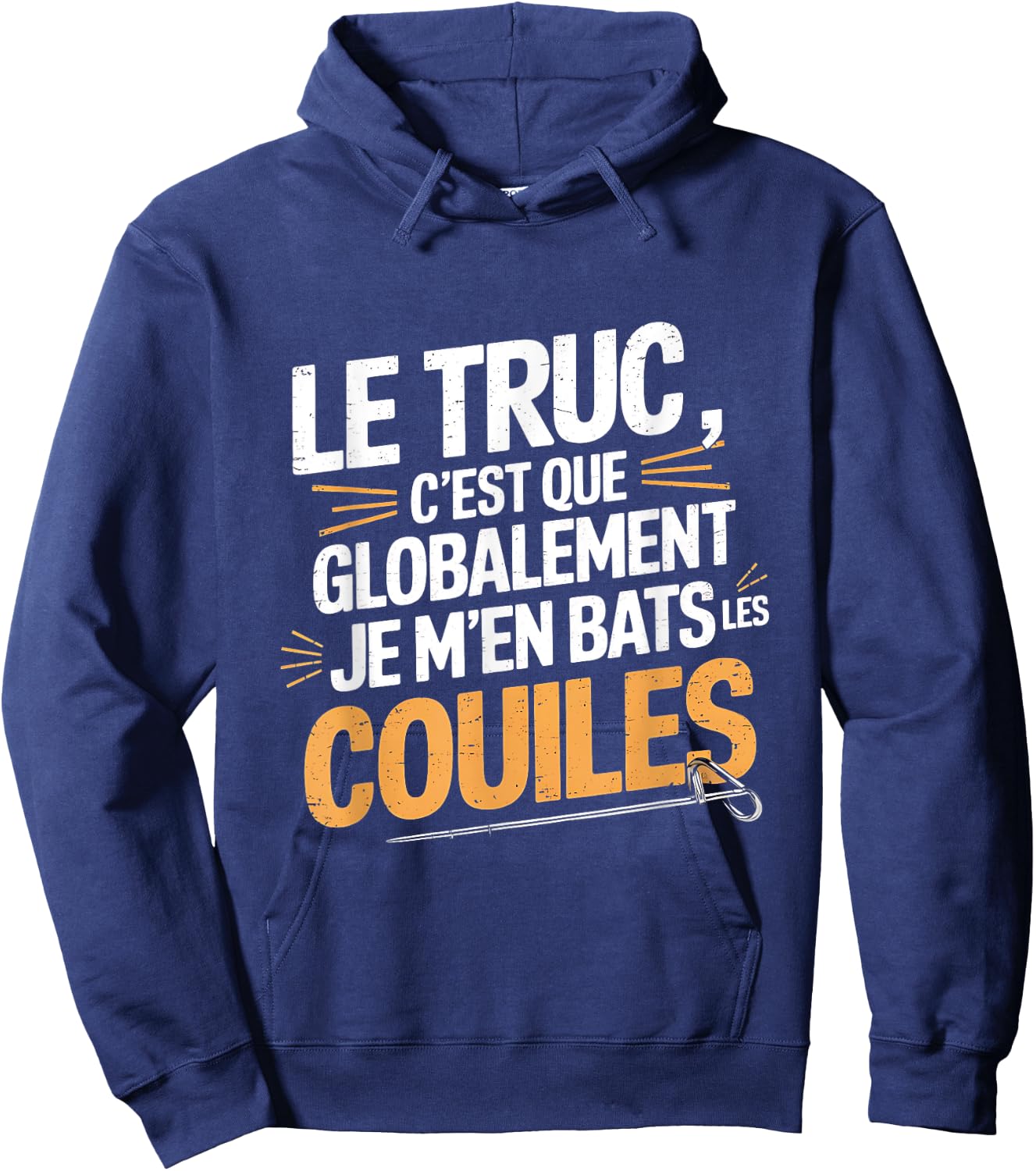 Je M'en Fats Les Balls, Funny Gift Funny , Black, S Hoodie - Hoodie | Navy