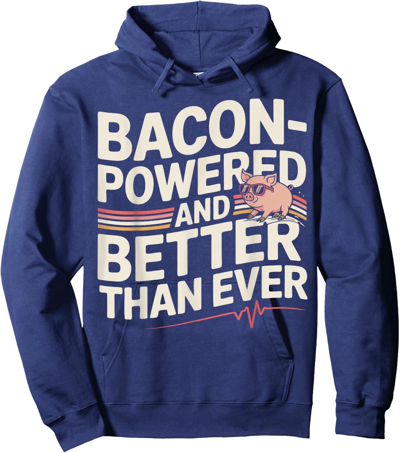 Aortic Pig Valve Surgery Bacon-Powered Hoodie - Hoodie | Navy
