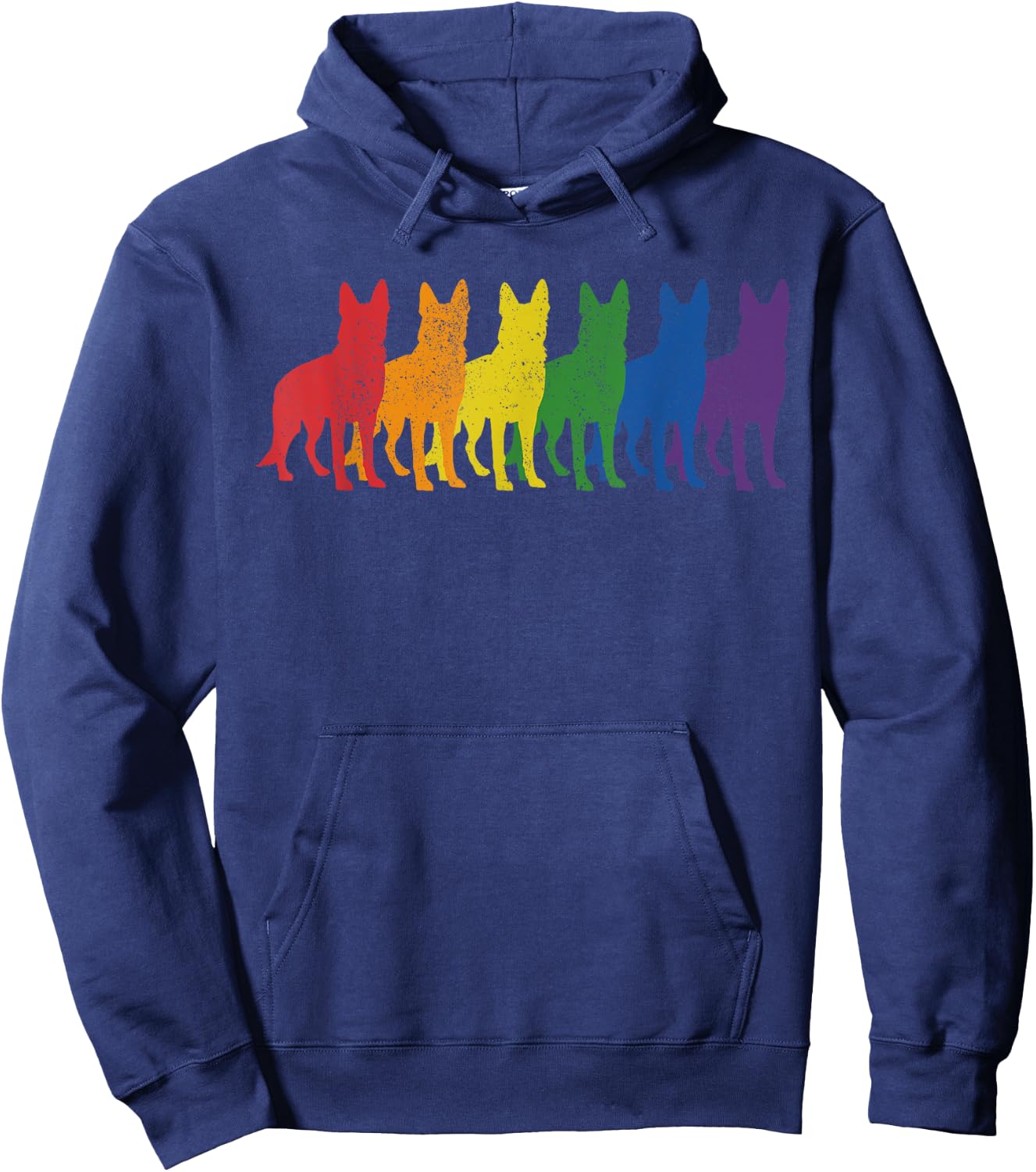 German Shepherd Dog Gay Pride LGBTQ Supporter Rainbow Ally Hoodie - Hoodie | Navy