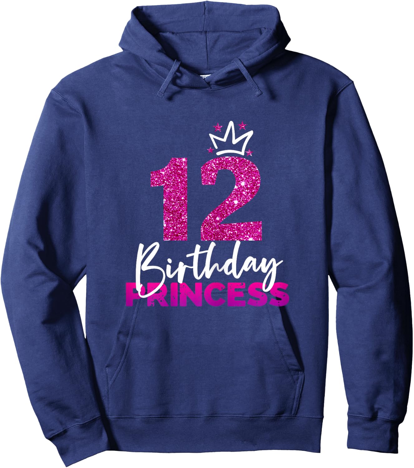 12th Birthday Princess Gift 12th Birthday , black Hoodie - Hoodie | Navy