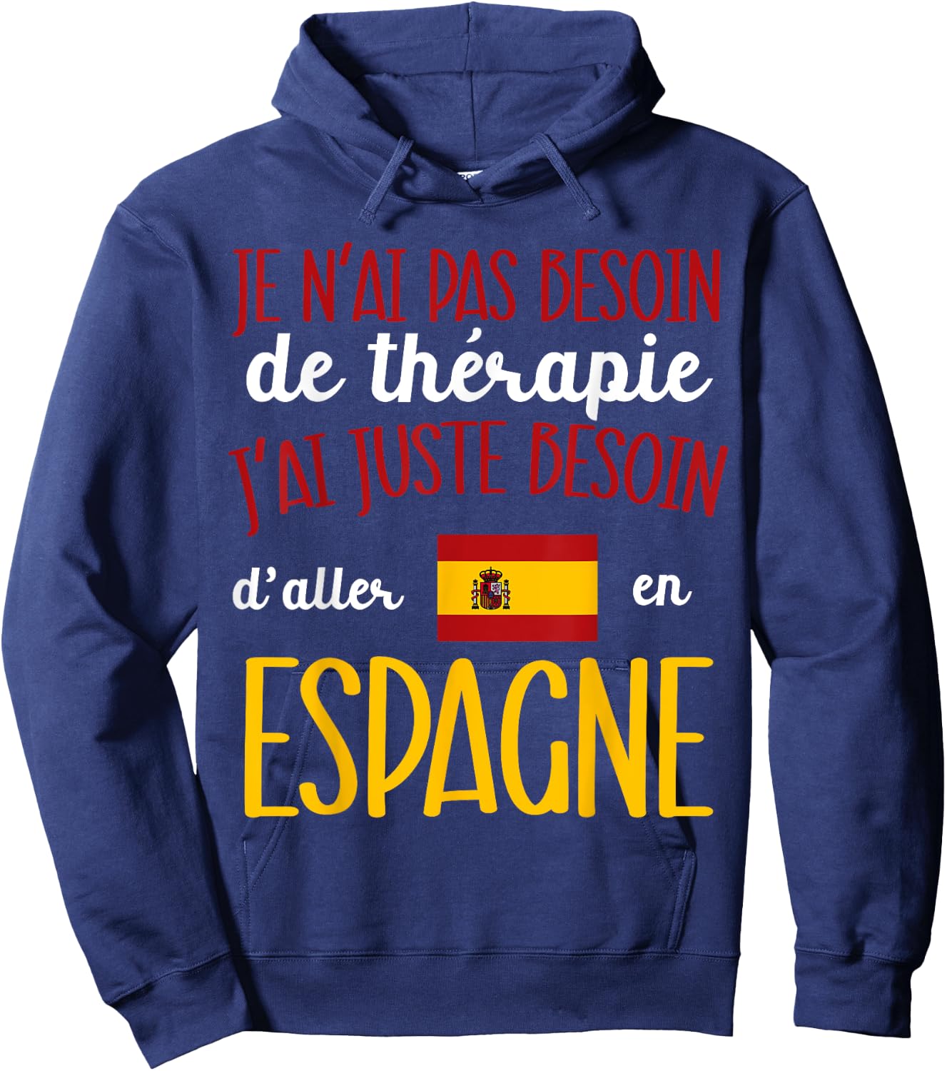 Travel to Spain Gift Humor Man Souvenir Spanish , Black, S Hoodie - Hoodie | Navy