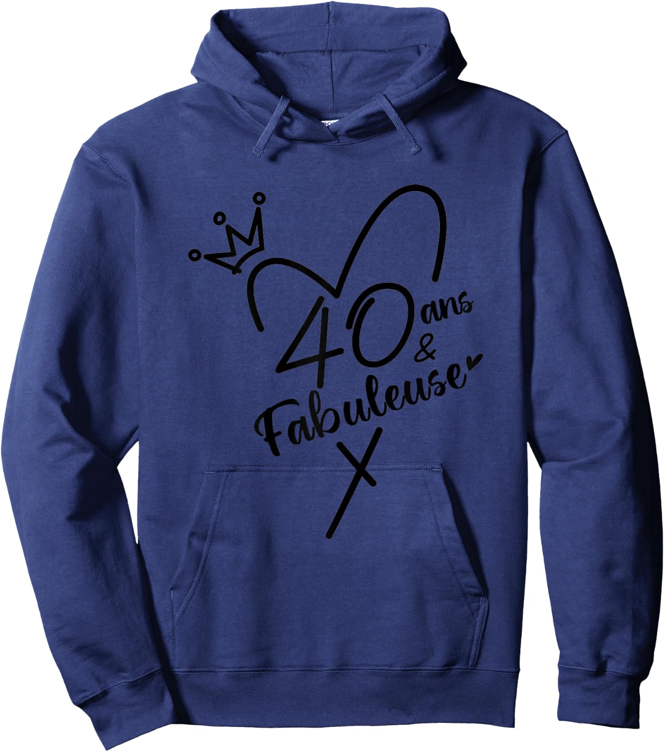 40 Years And Fabulous Birthday Gift Woman Quarantine , white, Female X-Small Hoodie - Hoodie | Navy