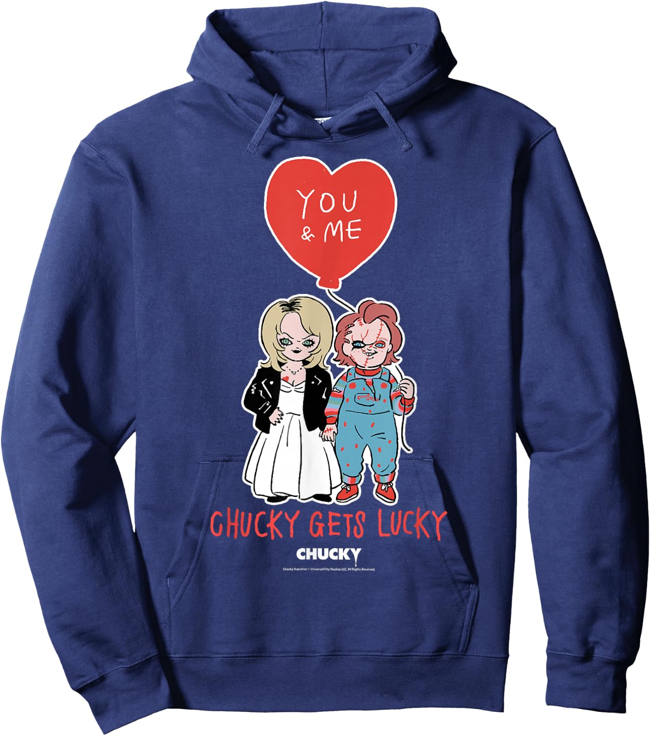 Chucky & Tiffany Chucky Gets Lucky Valentine Hoodie - Hoodie | Navy