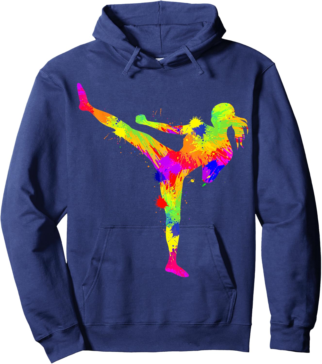 Kickboxing Kickboxer Taekwondo Karate Women Girls Kids , black Hoodie - Hoodie | Navy