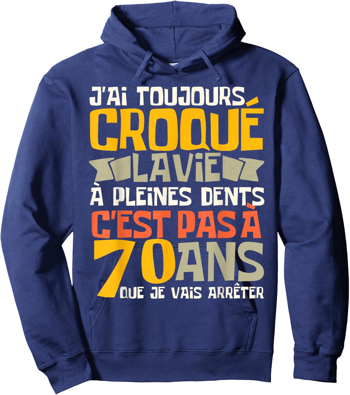 70th Birthday Man Funny Gift 70 Years Humour , Black, S Hoodie - Hoodie | Navy