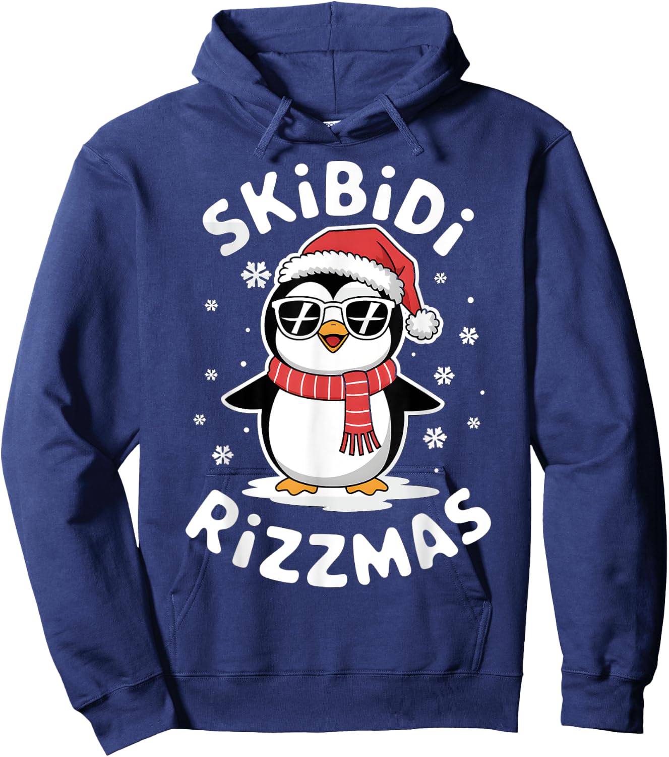 Skibidi Rizzmas Funny Christmas Christmas Season Penguin Hoodie - Hoodie | Navy