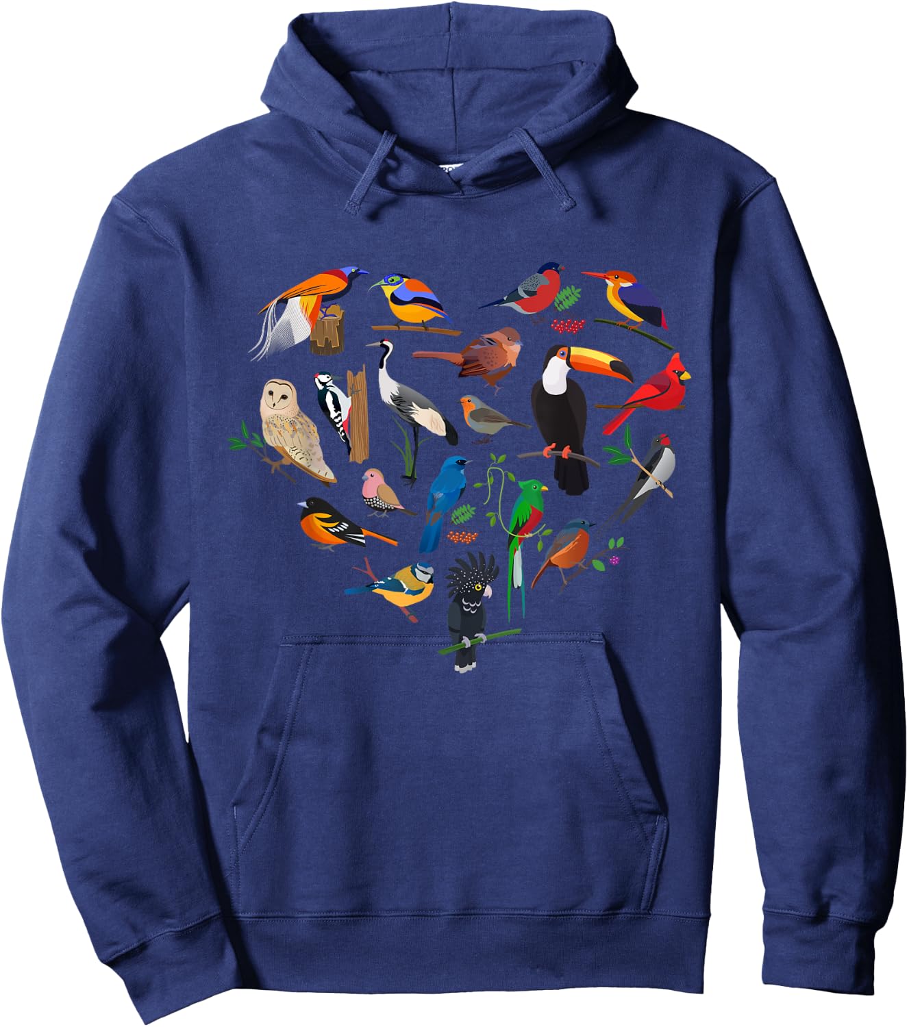 Oiseau Nerd Observation Coeur Amour Observation des oiseaux Cadeau Hoodie - Hoodie | Navy