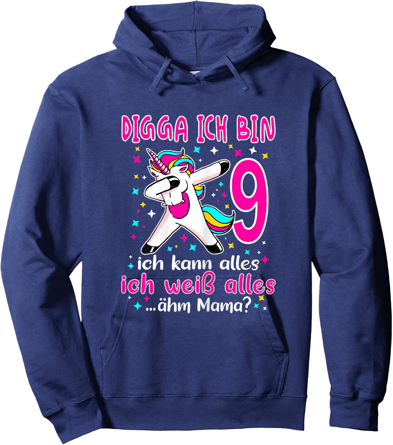 9th Birthday Girl - Digga Ich Bin 9 Years , black Hoodie - Hoodie | Navy