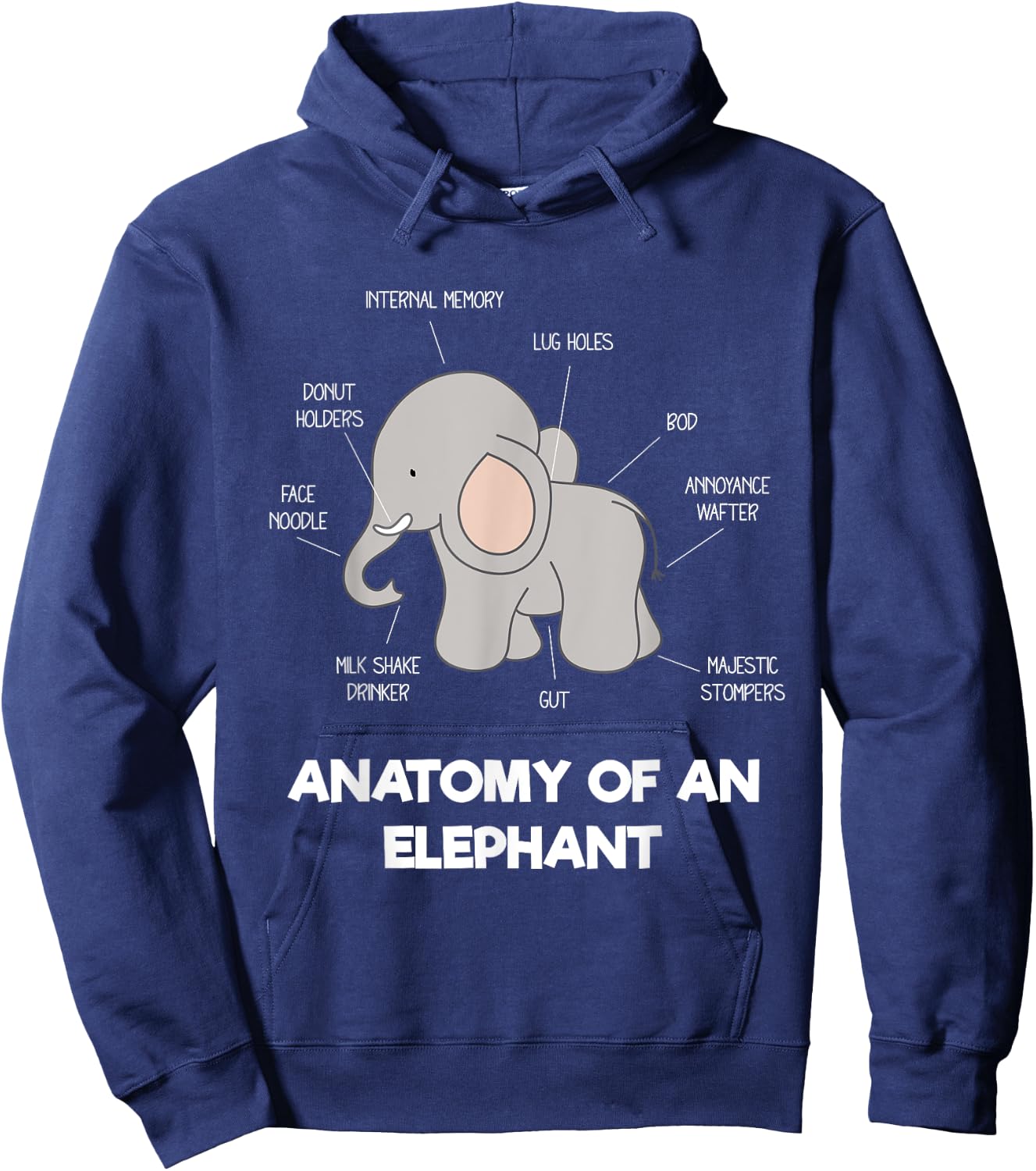 Anatomy Of An Elephant - Funny Body Parts Hoodie - Hoodie | Navy