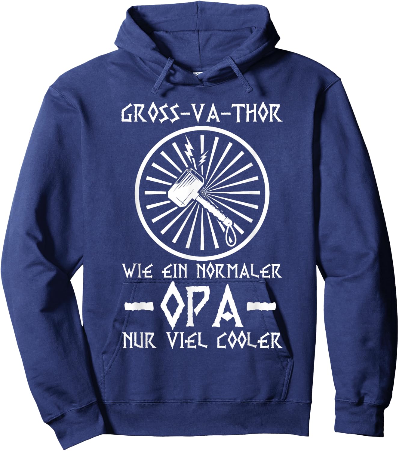 Gross-Va-Thor wie ein normaler Opa Großvater Wikinger Opa Hoodie - Hoodie | Navy