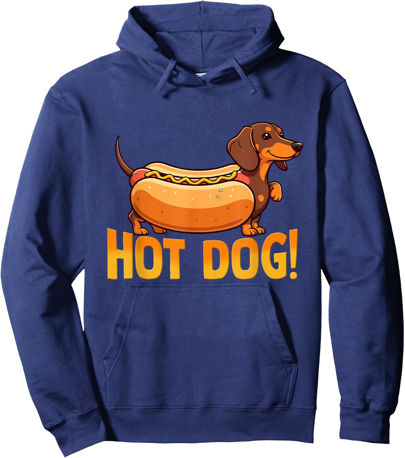 Hot Dog! Dachshund Hot Dog Hoodie - Hoodie | Navy