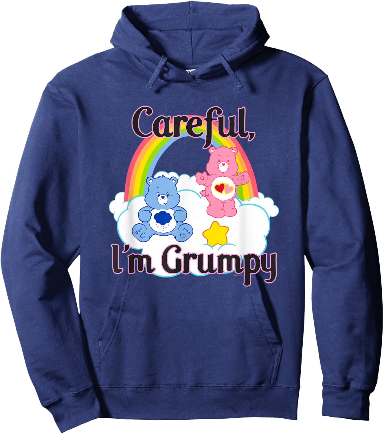 Care Bears Careful, I'm Grumpy Cute Retro Cartoon Hoodie - Hoodie | Navy
