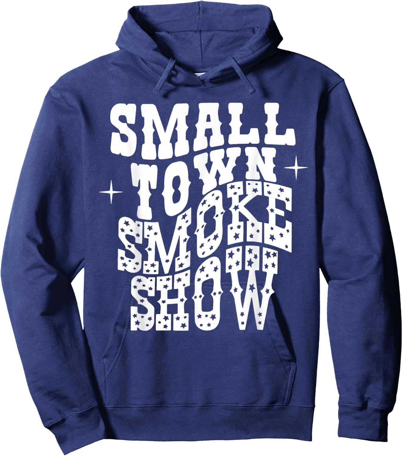 Vintage Small Town Smoke Show, Western Cowboy Cowgirl Hoodie - Hoodie | Navy