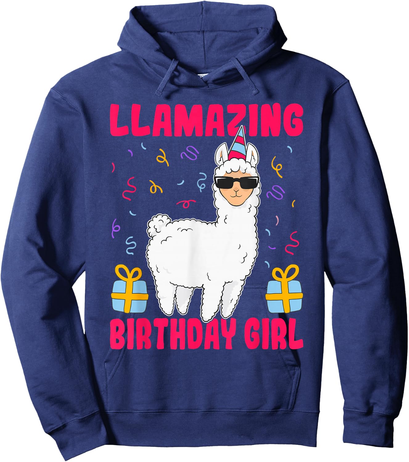 Llamazing Birthday Girl Alpaca Llama Birthday Hoodie - Hoodie | Navy