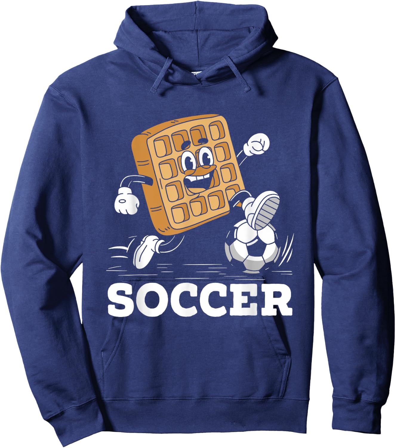 Waffle Playing Soccer Waffles Food Lover Hoodie - Hoodie | Navy