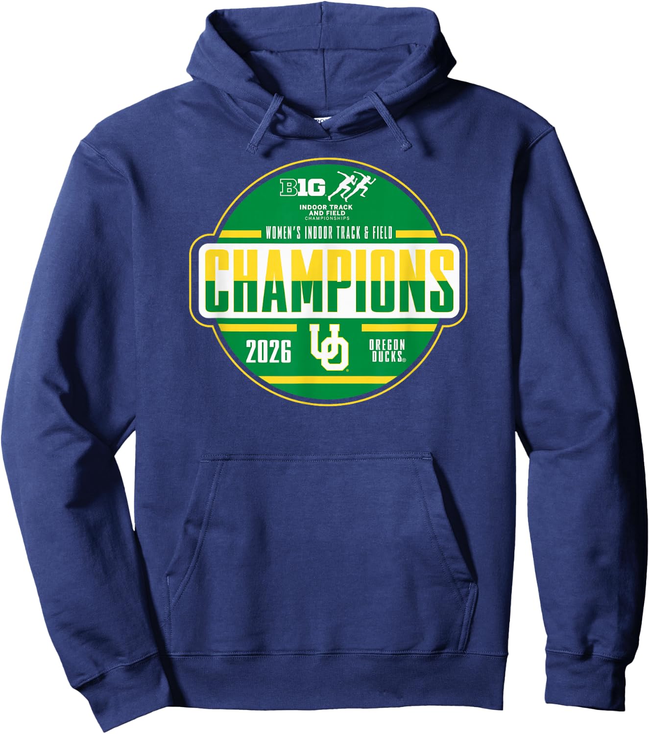 Oregon Ducks Women's Indoor Track & Field Big Ten Champs '26 Hoodie - Hoodie | Navy