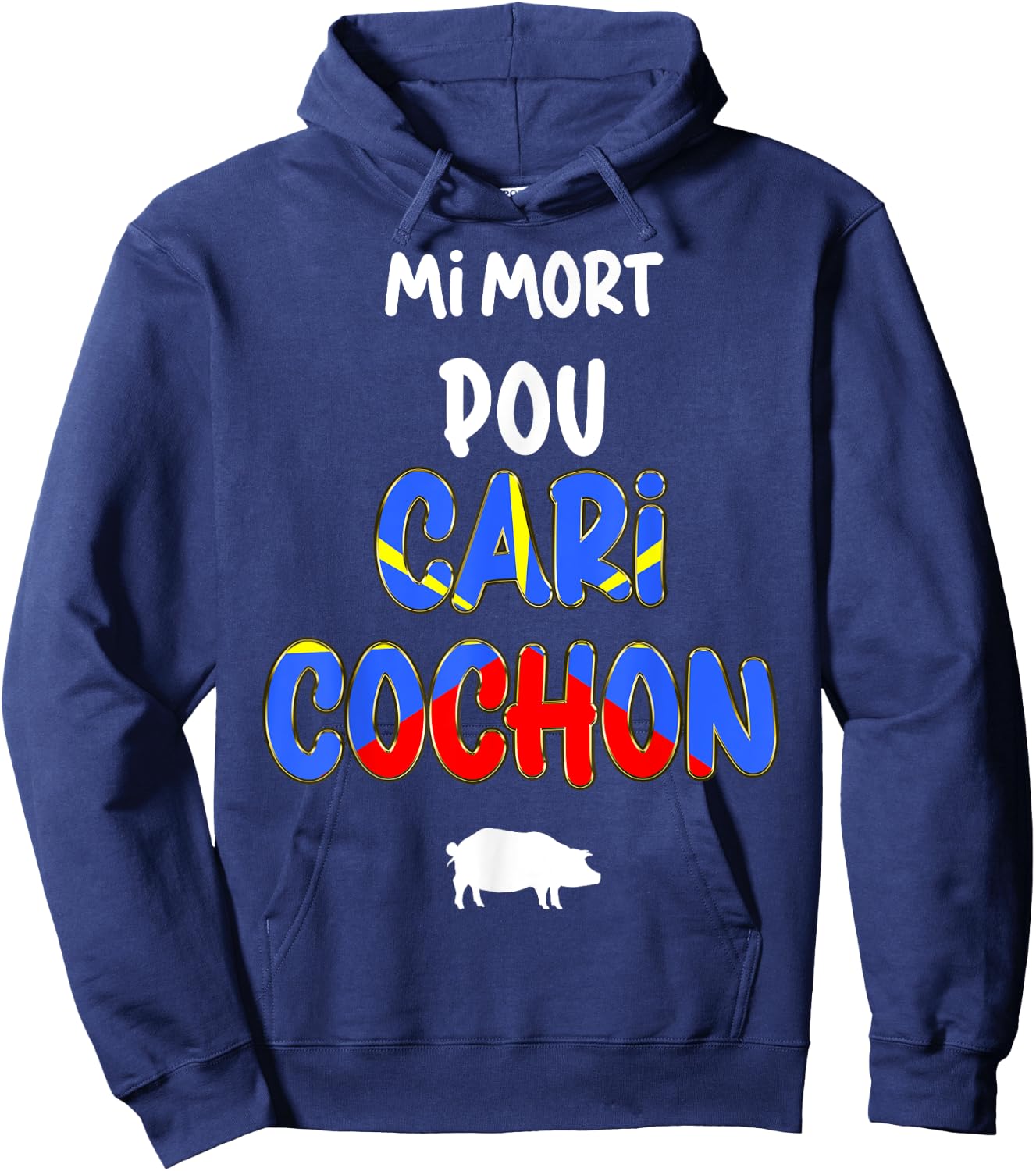 Flag Reunion Island Kitchen Tradition Creole Curry Pig Hoodie - Hoodie | Navy
