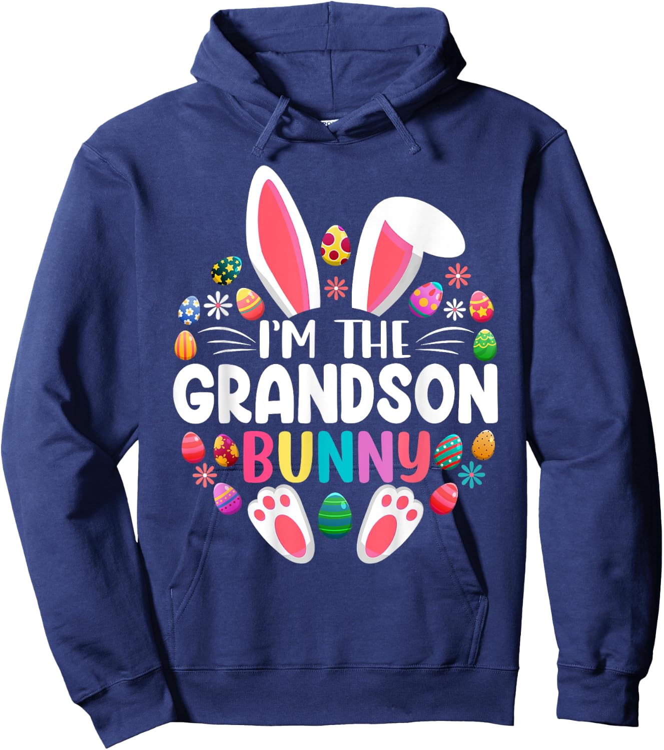 I'm The Grandson Bunny Funny Easter Day Family Matching Hoodie - Hoodie | Navy