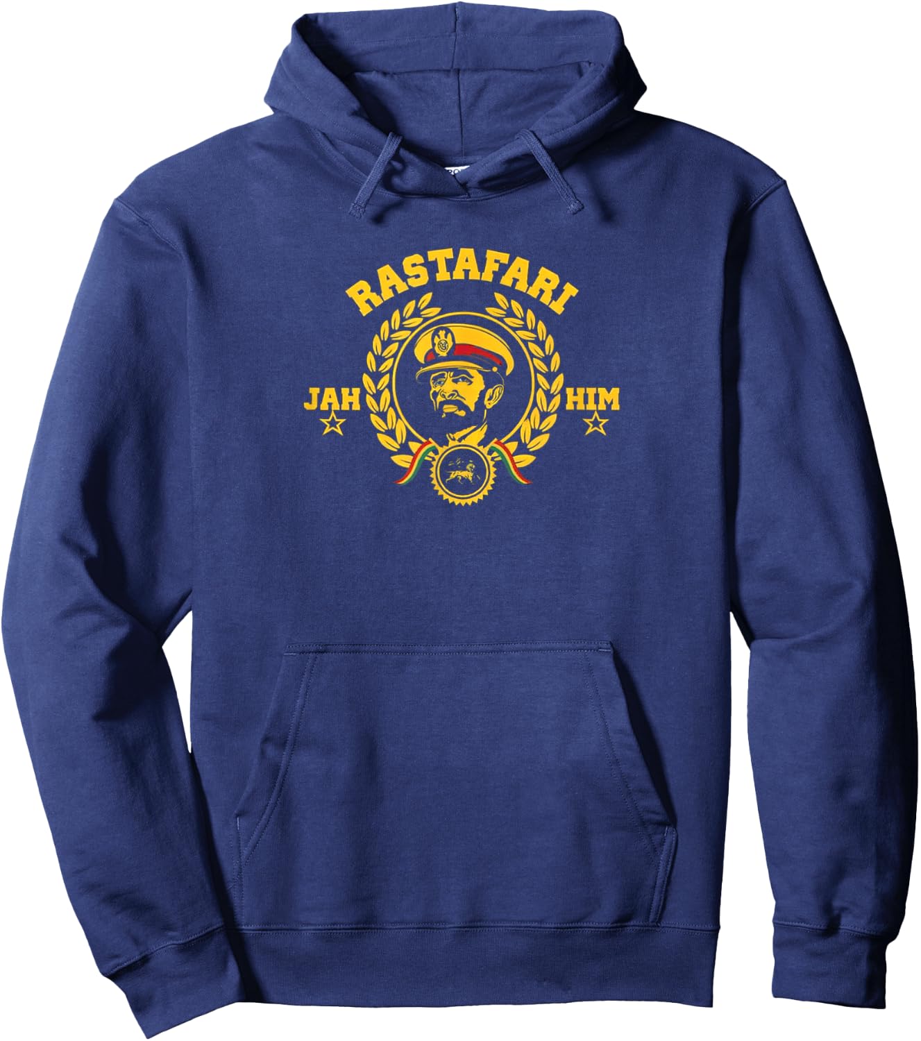 Rastafari Haile Selassie Ethiopian Lion of Judah JAH Rasta , Black, S Hoodie - Hoodie | Navy