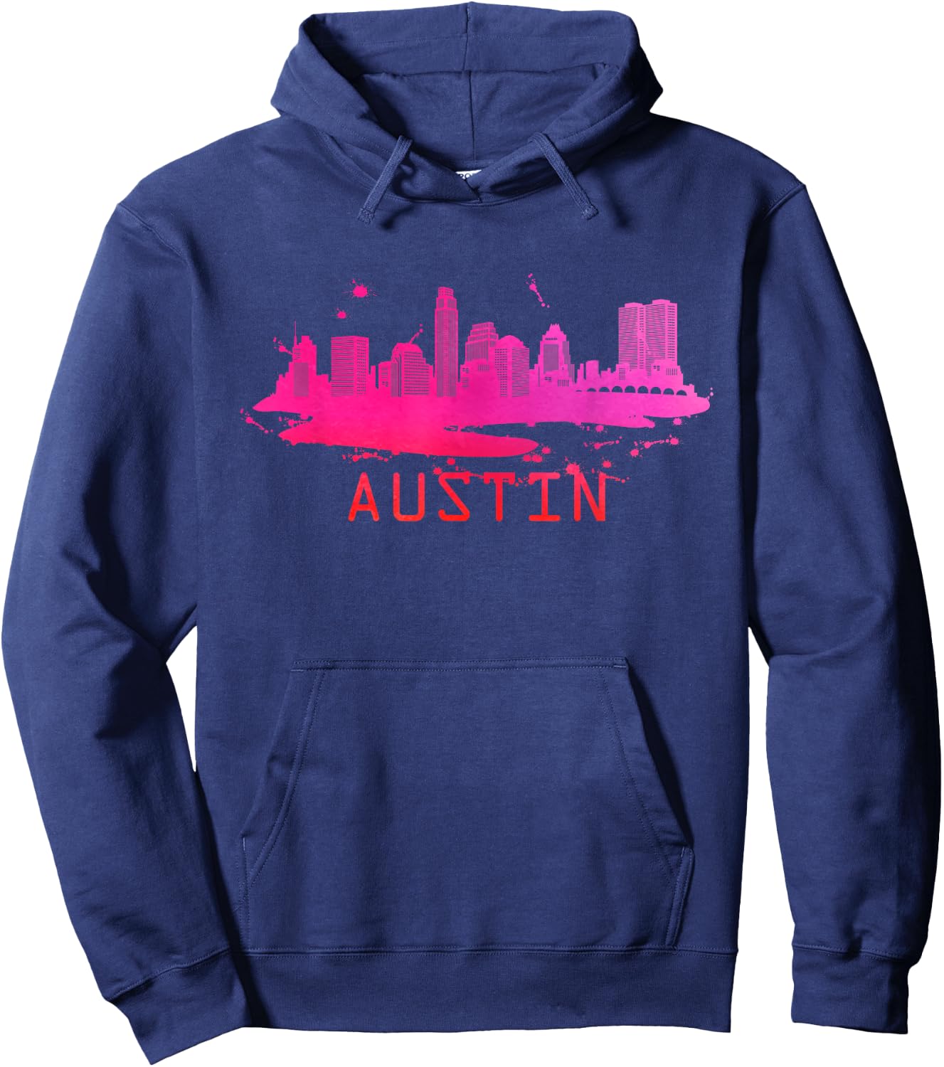 Modern Austin Cityscape Souvenir - Austin Texas Skyline Hoodie - Hoodie | Navy