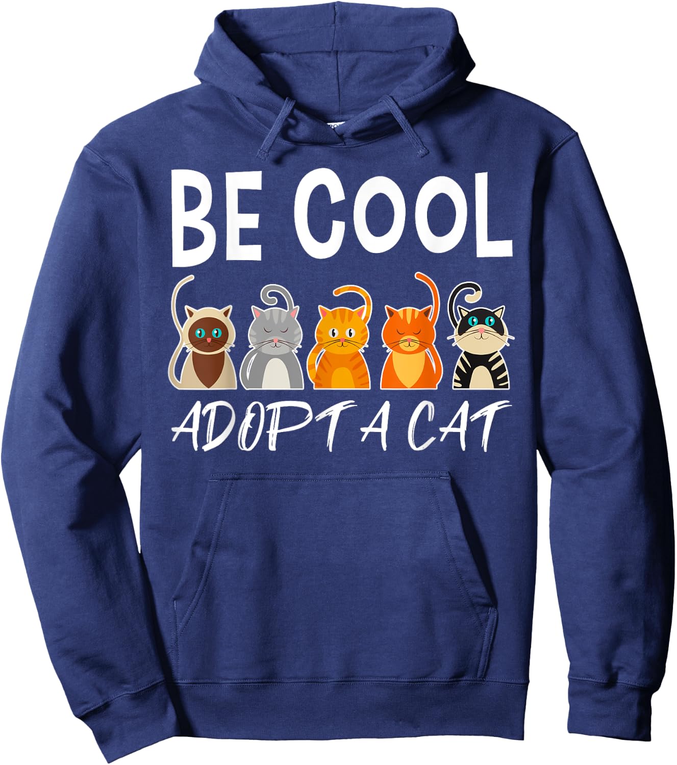 Adopt a Cat Shirt Cat Rescue Shirt Cat Adoption Shirt Gift Hoodie - Hoodie | Navy