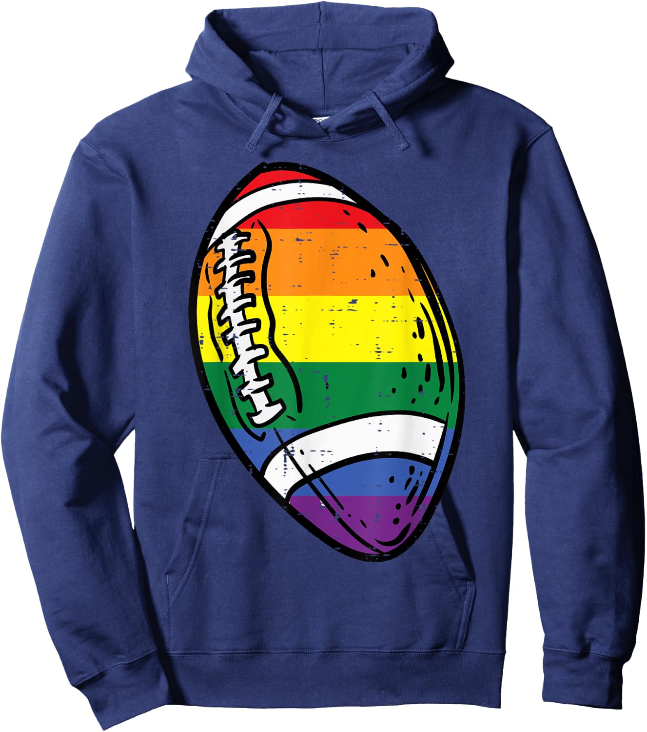 Gay Pride American Football Rainbow Flag Lgbtq Men Boys Kids Hoodie - Hoodie | Navy