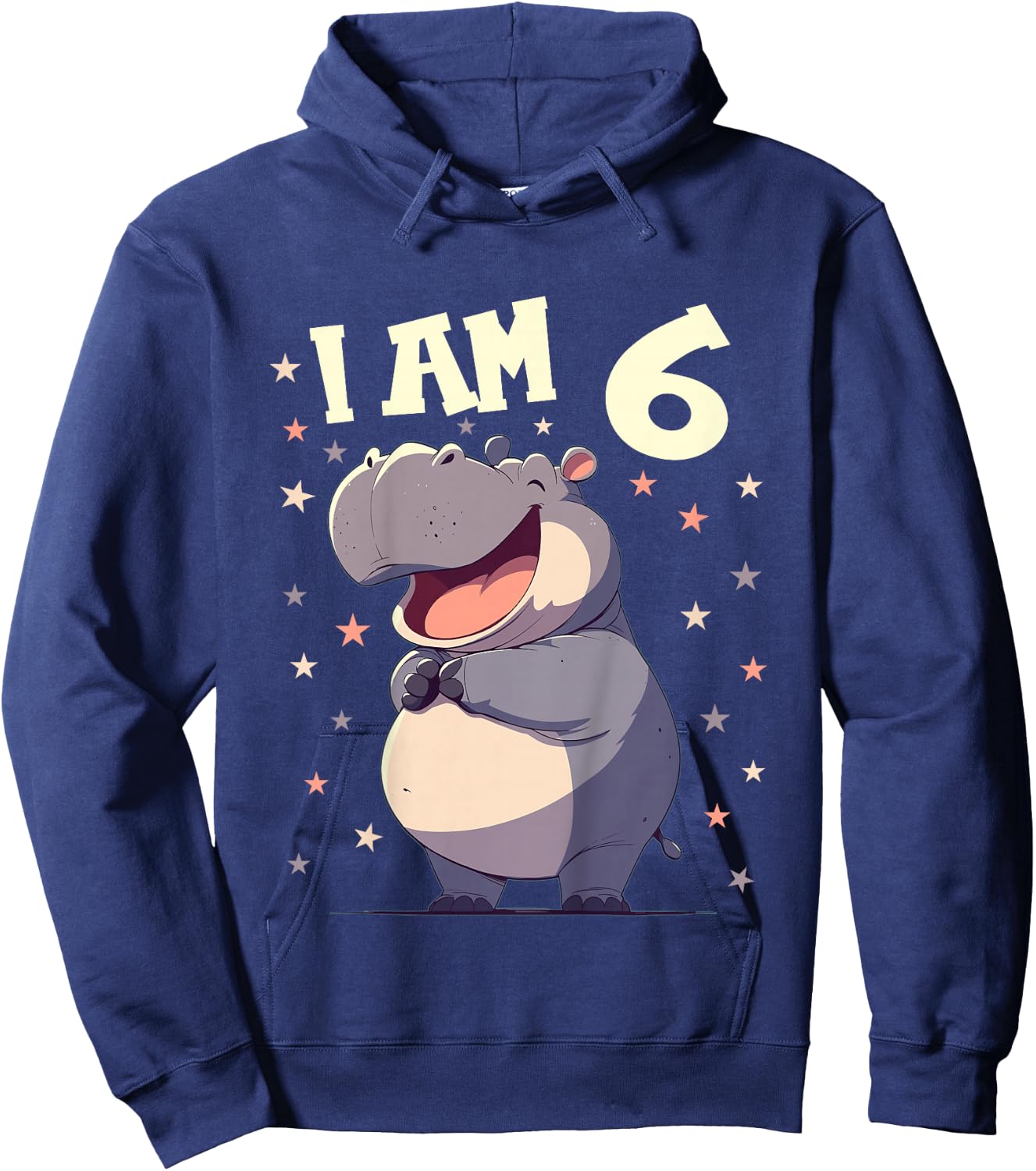 Kids 6 Years old 6 birthday Hippos Boy Girl Hippo Hoodie - Hoodie | Navy