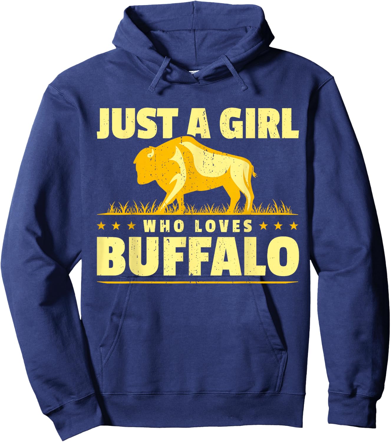 Girl Who Loves Buffalo I Women Buffalo I Daughter Buffalo Hoodie - Hoodie | Navy