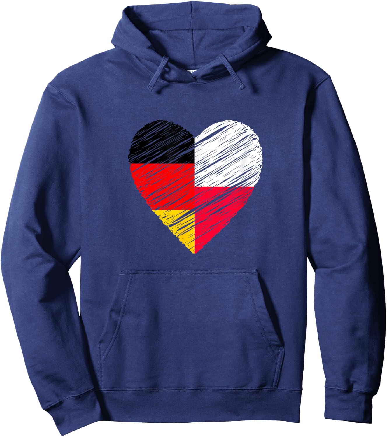 Polen Deutschland Herz Deutschland Flagge Polnische Flagge Liebe Herz Hoodie - Hoodie | Navy