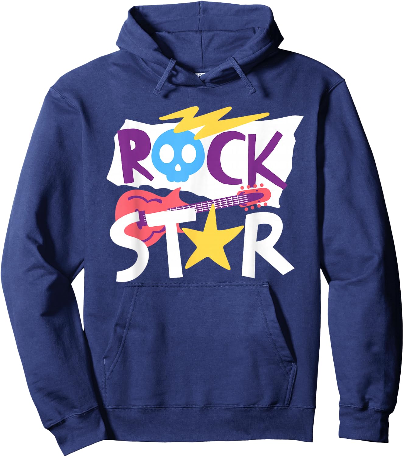 Rockstar Guitar Rock Music Singer Funny Children's , black Hoodie - Hoodie | Navy