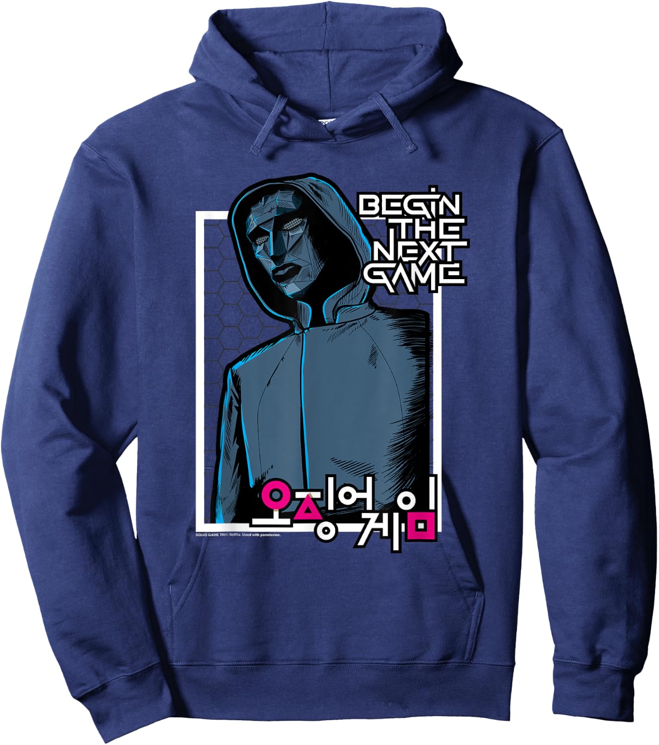 Squid Game Front Man starts next game, Blue, S Hoodie - Hoodie | Navy