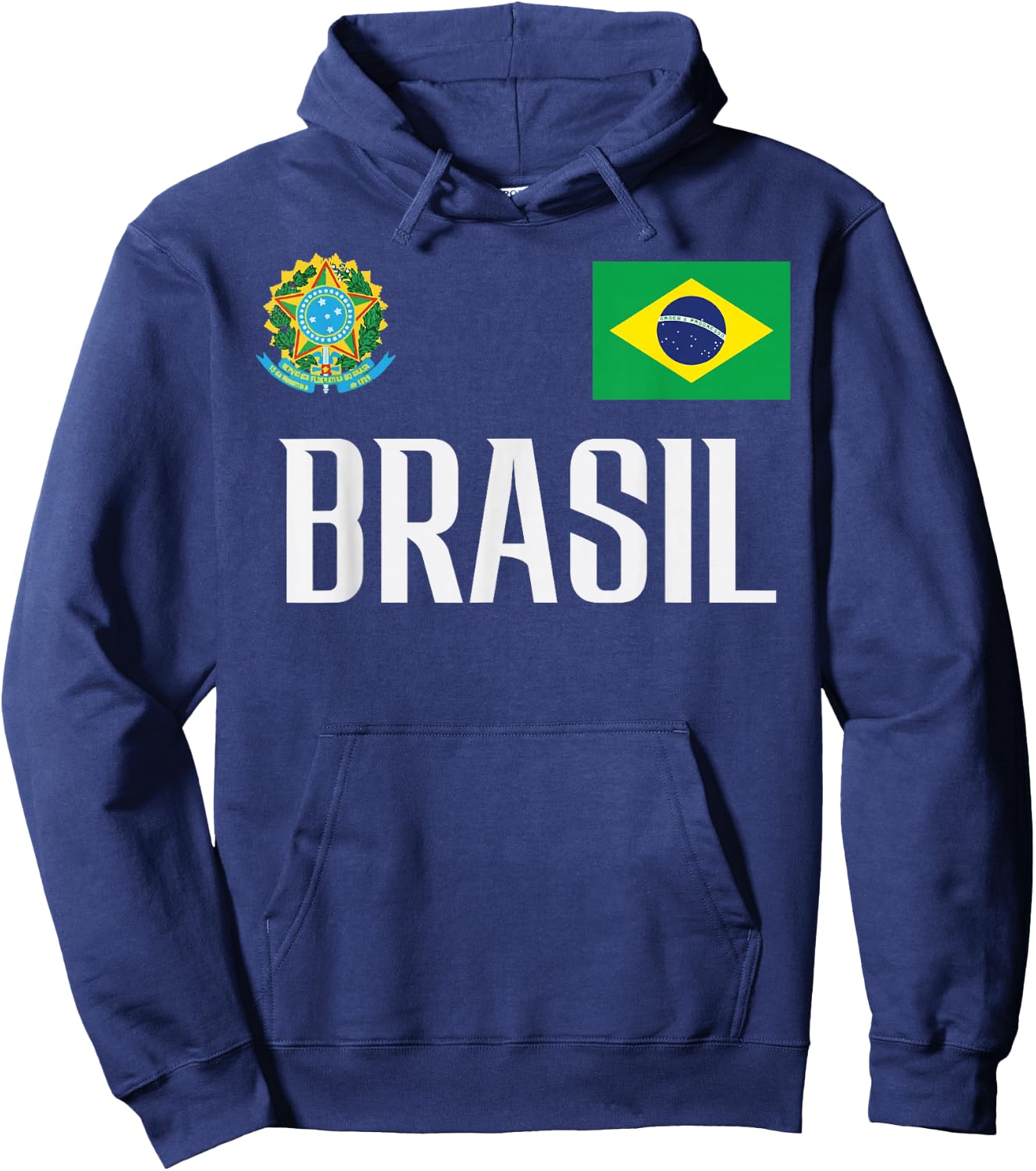 Brasil Flag Brazil Football Soccer Fan Men Women Kids Hoodie - Hoodie | Navy