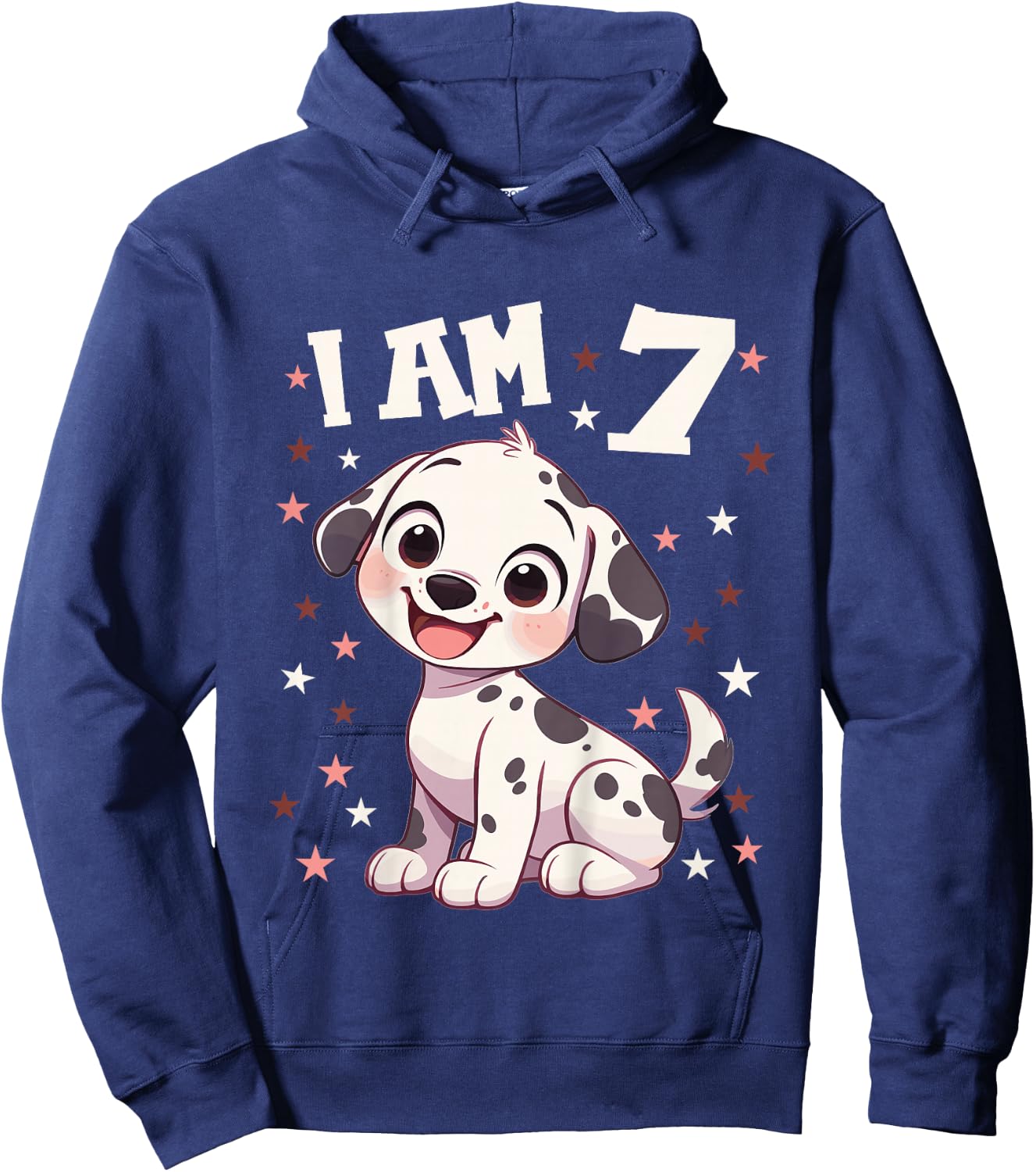 Kids 7 Years old 7th birthday Dalmatian Dogs Dalmatian Dog Hoodie - Hoodie | Navy