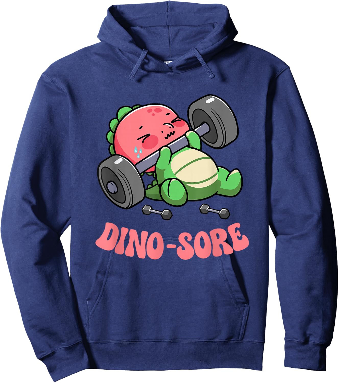 Dino Sore Gym Fitness Lifting Weights Workout Gym Dinosaur Hoodie - Hoodie | Navy