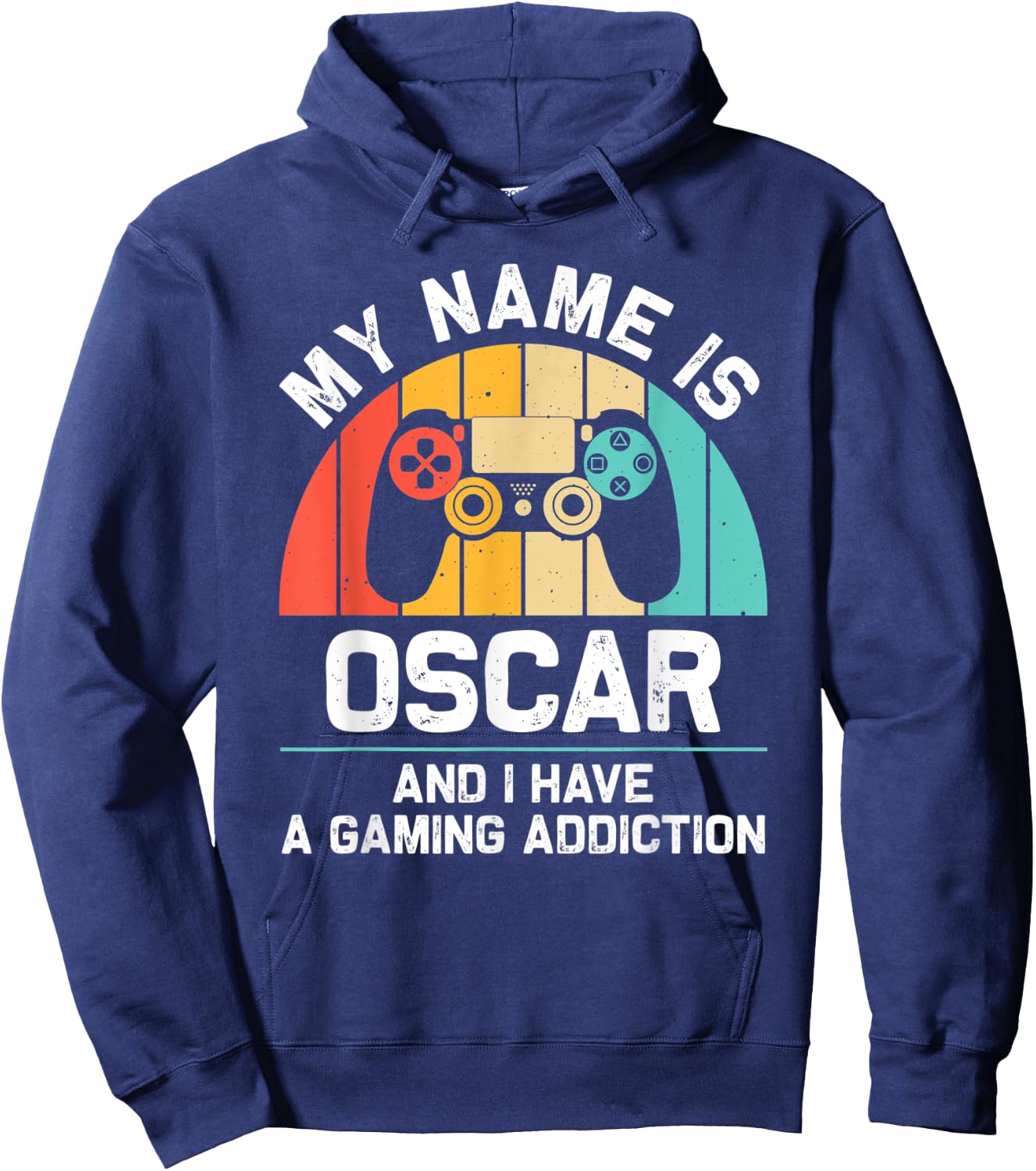 OSCAR Gift Name Personalized Funny Gaming Geek Birthday Hoodie - Hoodie | Navy