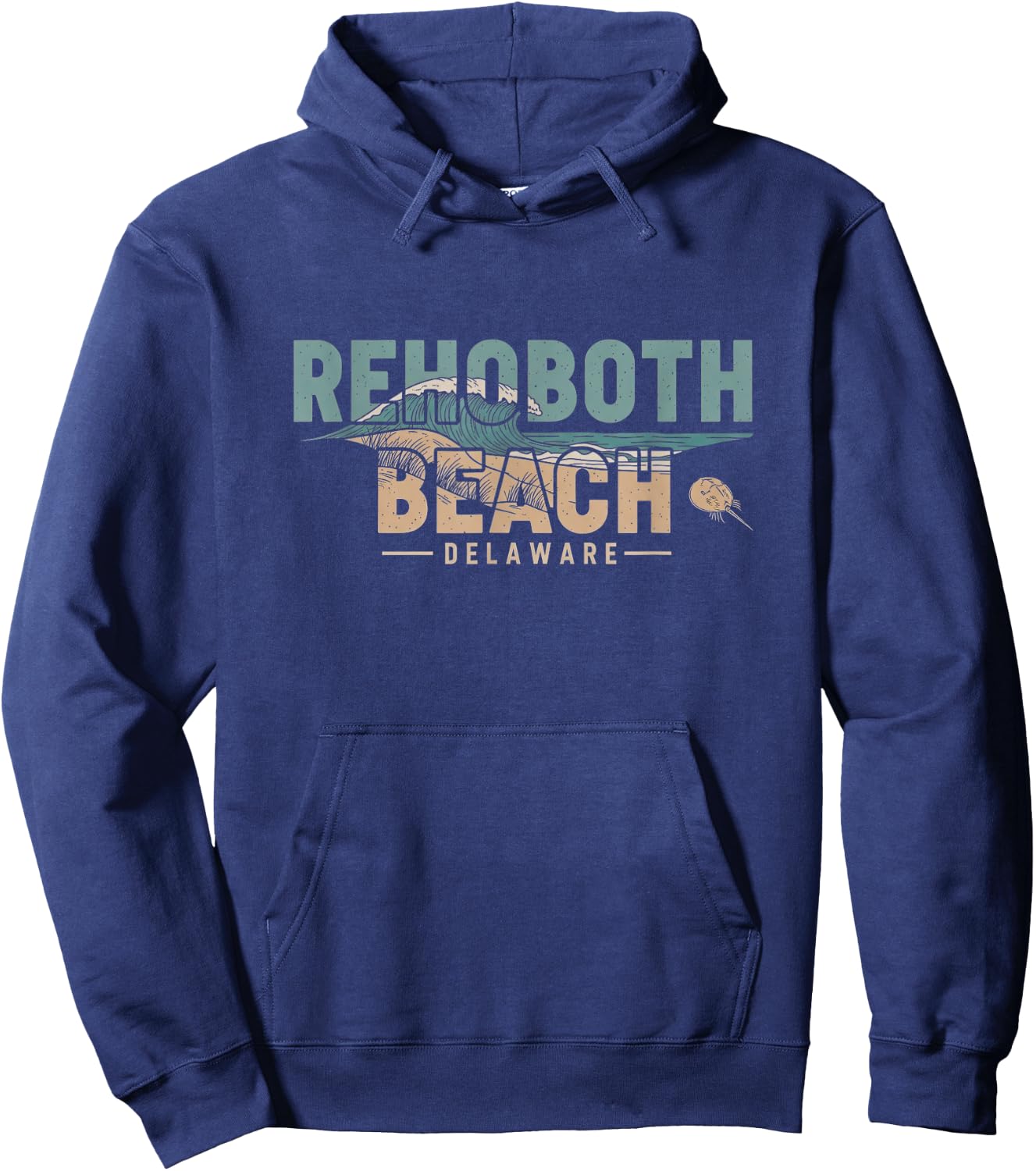 Retro Rehoboth Beach Delaware Design Hoodie - Hoodie | Navy