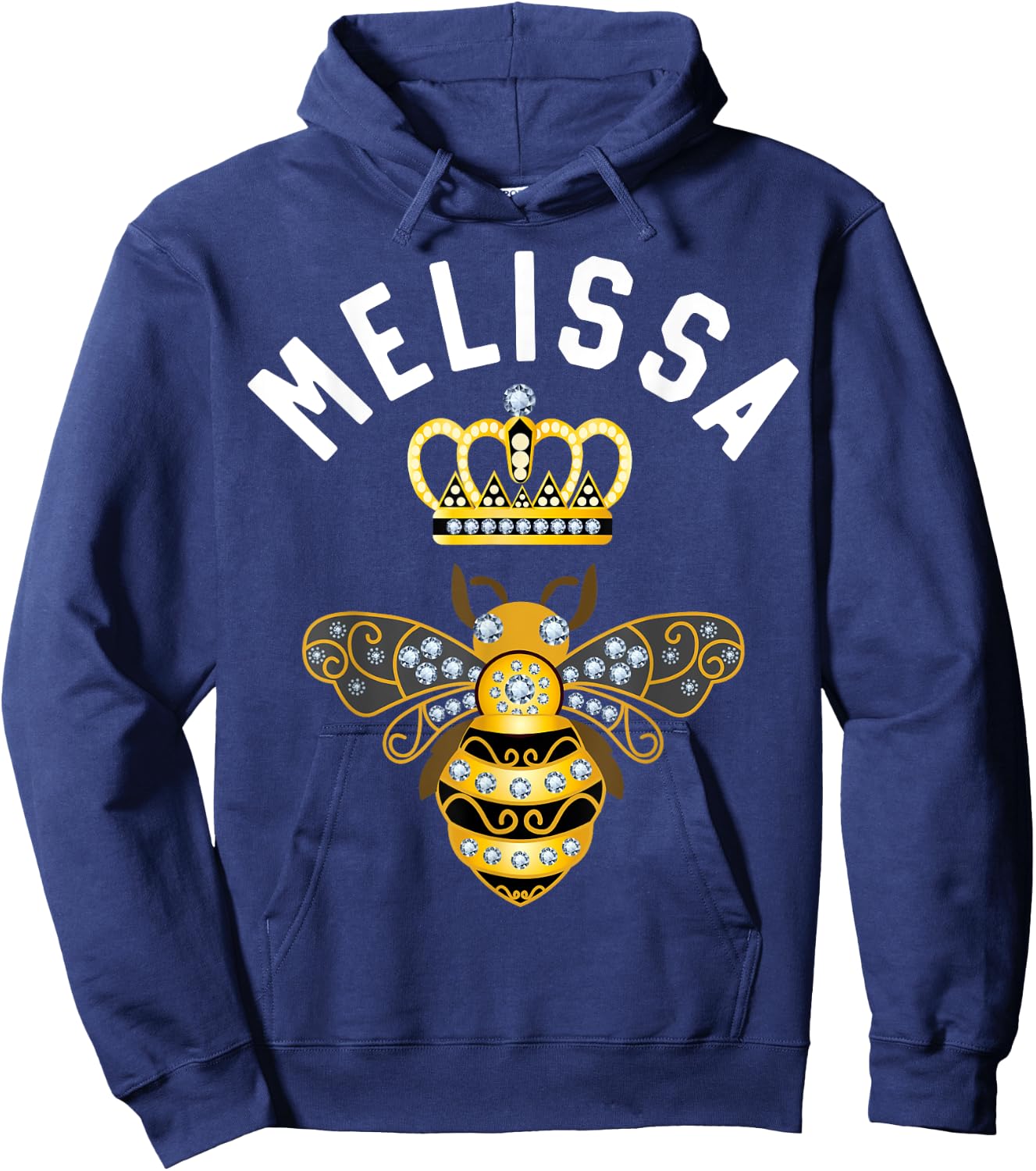 Melissa Name Melissa Birthday Gifts Queen Crown Bee Melissa Hoodie - Hoodie | Navy