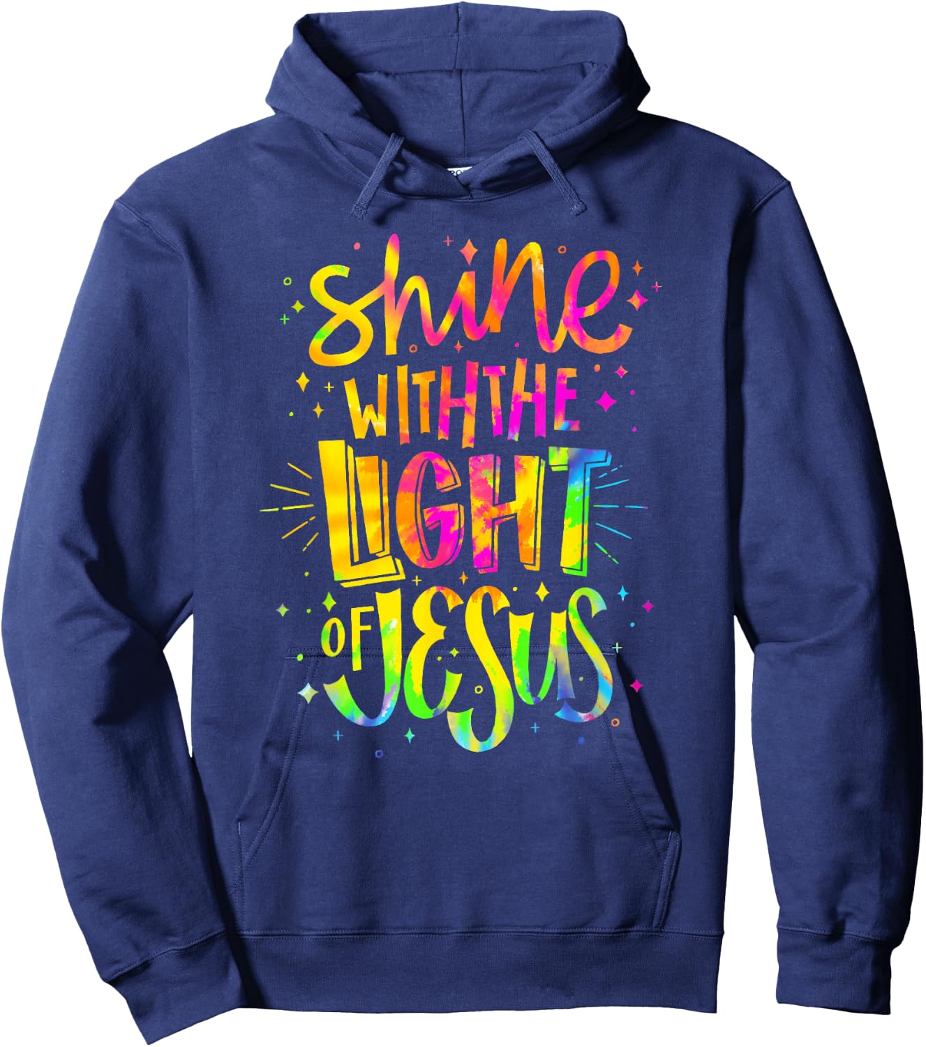 Shine with the Light of Jesus - Proud Christian Faith Quote Hoodie - Hoodie | Navy