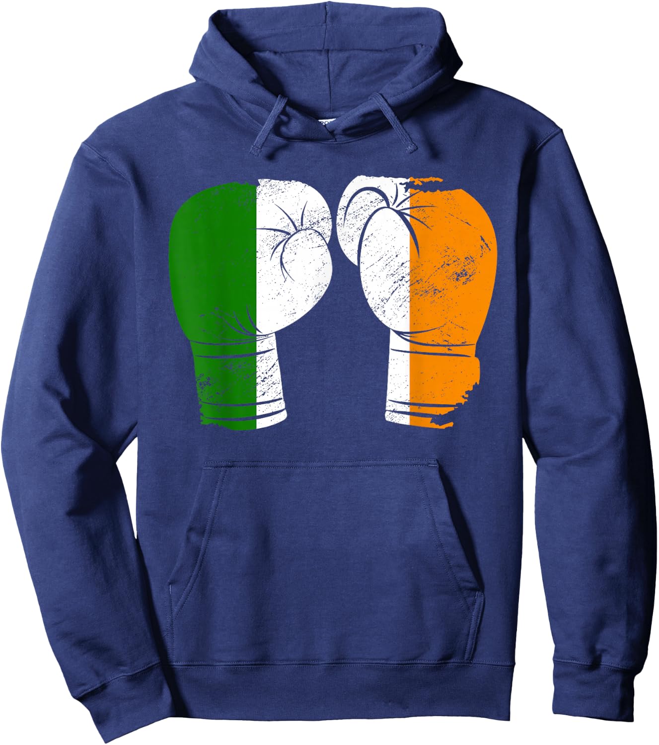 Cool Ireland Flag Vintage Irish Flag Boxing Gloves Boxer Hoodie - Hoodie | Navy