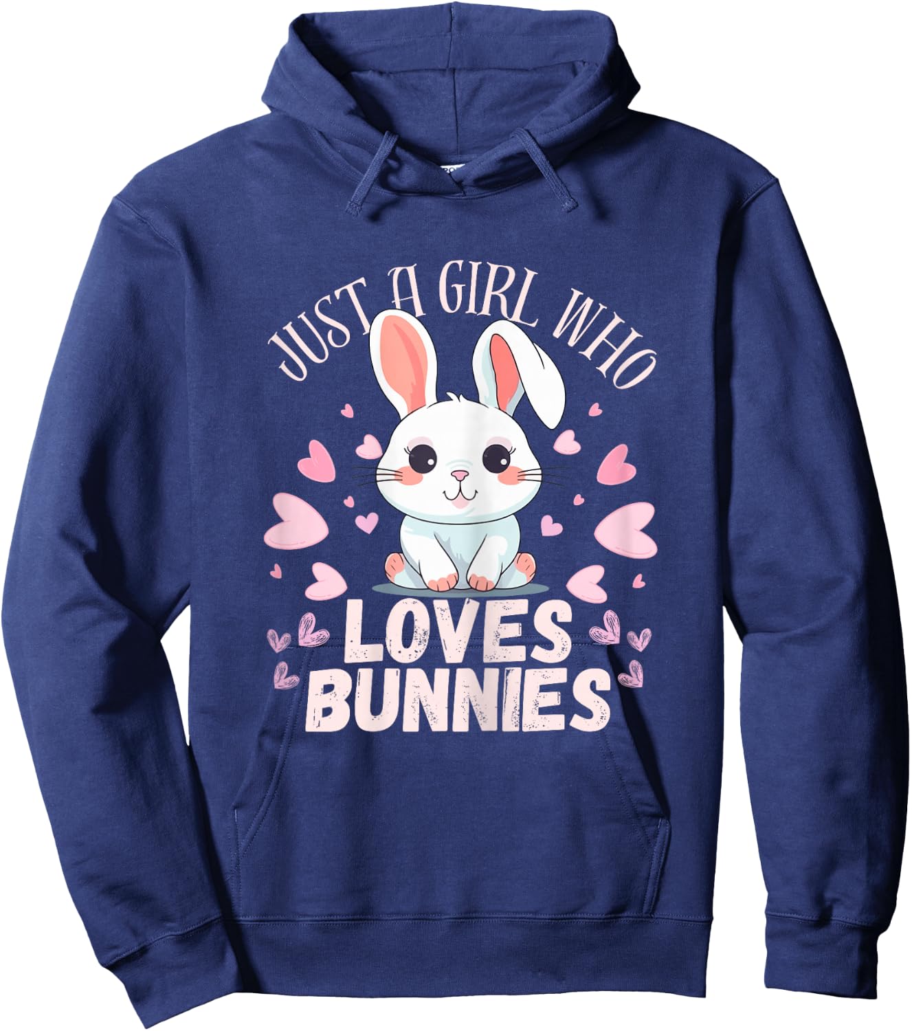 Just A Girl Who Loves Bunnies Rabbit Bunnies Lover Girls Hoodie - Hoodie | Navy
