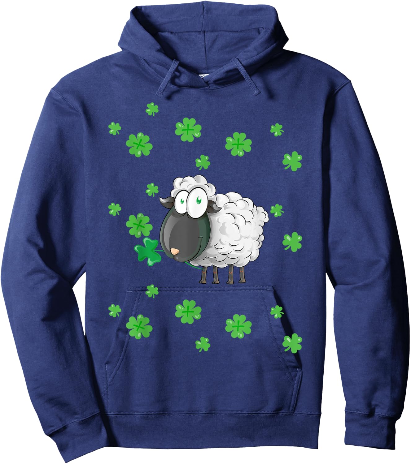 Irish Sheep and Shamrocks Leprechaun Sheep St Patrick's Day Hoodie - Hoodie | Navy