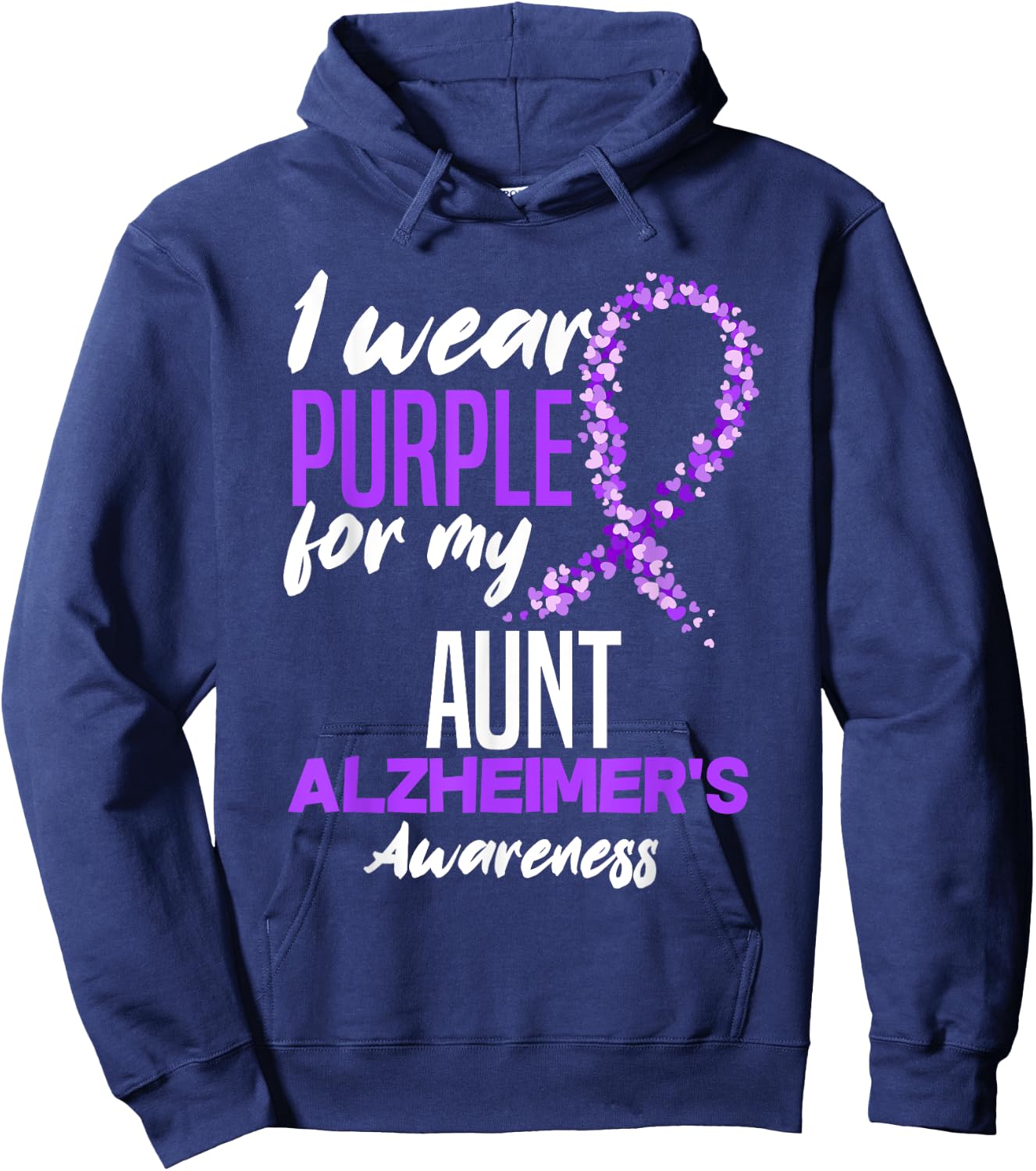 I Wear Purple For My Aunt Dementia Alzheimer's Awareness Hoodie - Hoodie | Navy
