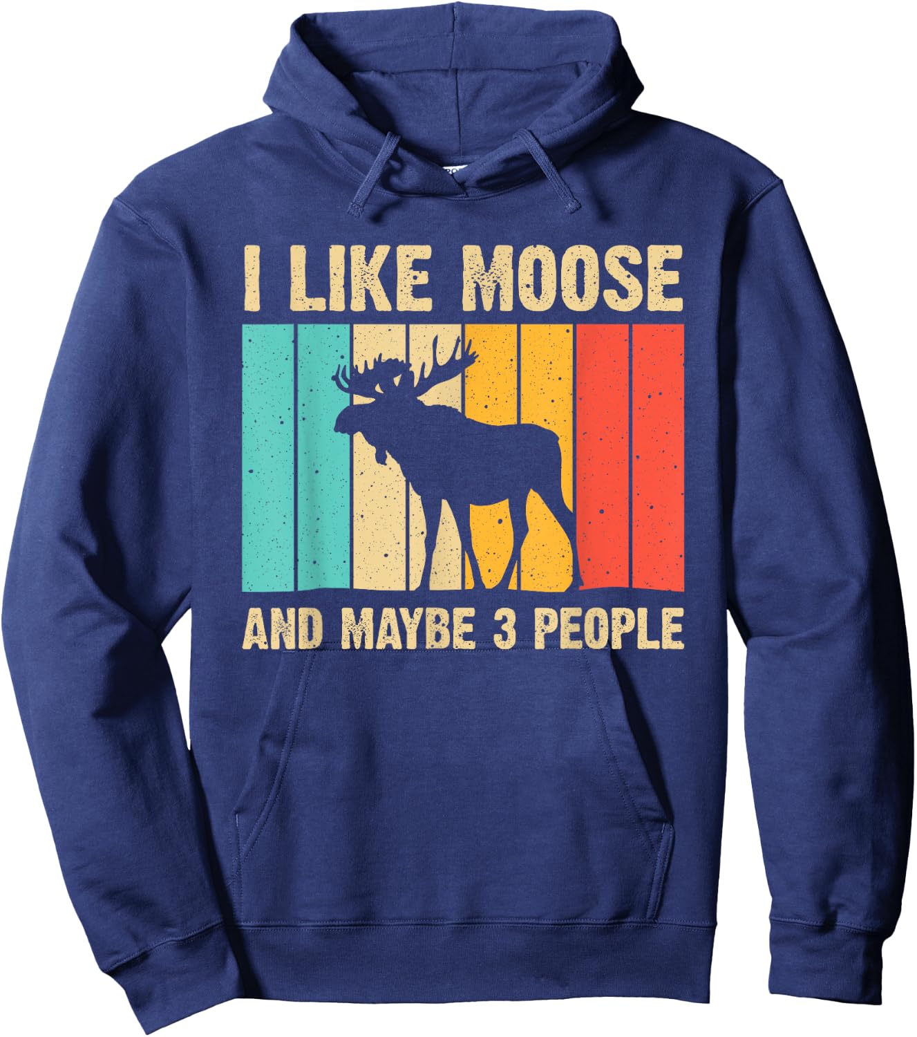 Funny Moose Design For Deer Elk Lover Men Women Boys Girls Hoodie - Hoodie | Navy