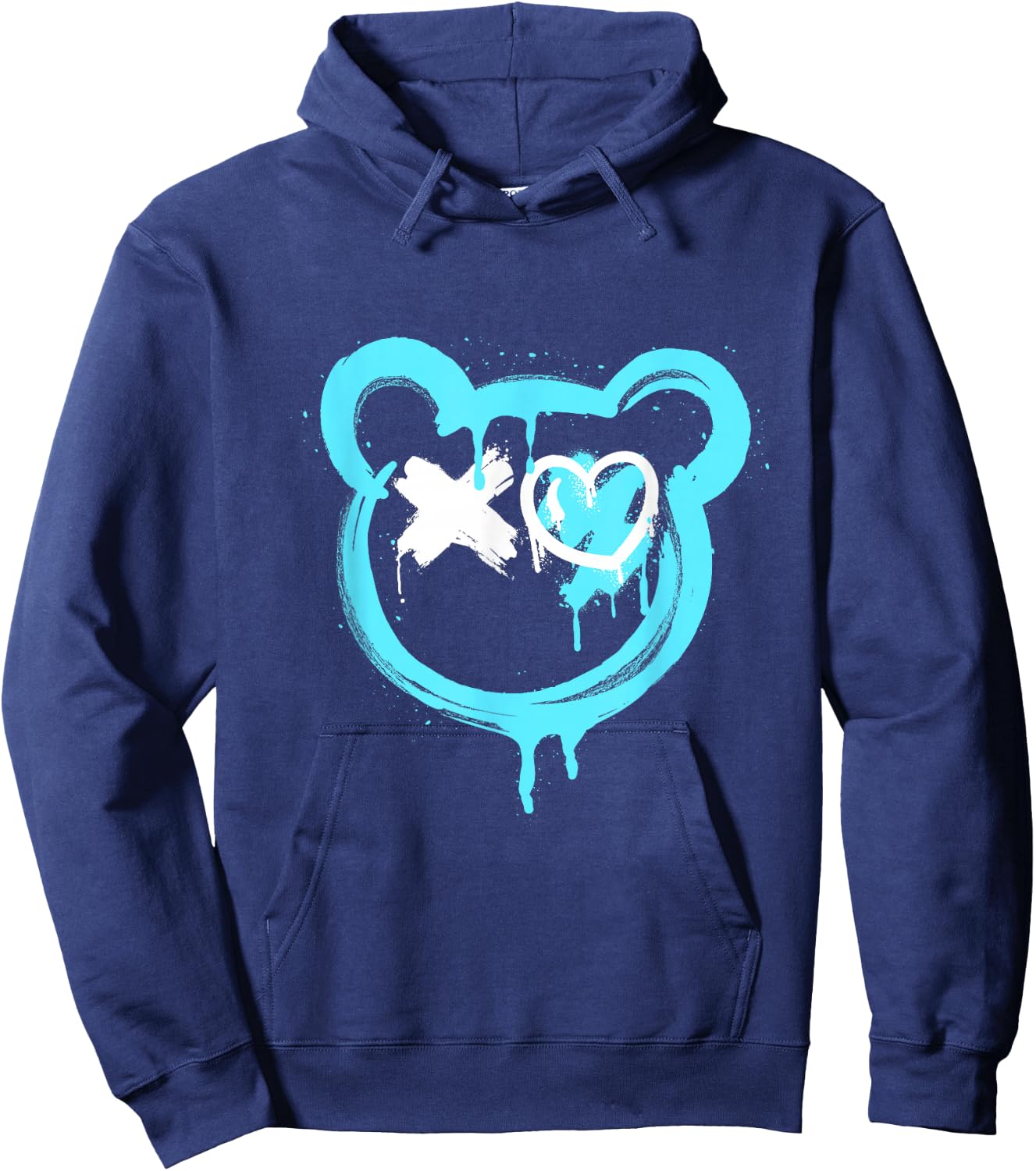 Graffiti Bear Love Punk Spray Paint Art Graffiti Bear Hoodie - Hoodie | Navy